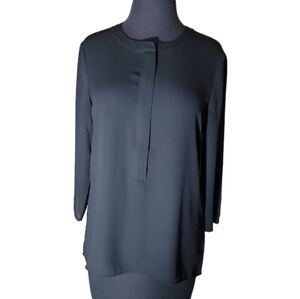 Express half zip up black high low chiffon top size small/petite